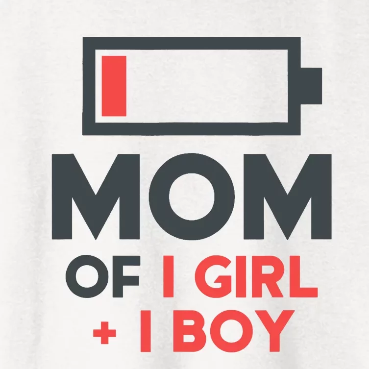 Mothers Day Mom of 1 Girl 1 Boy Tee Gift Daughter Son Women's Crop Top Tee