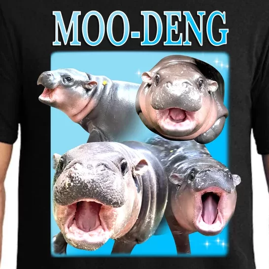 Moo Deng Meme Hippo Funny Pajama Set