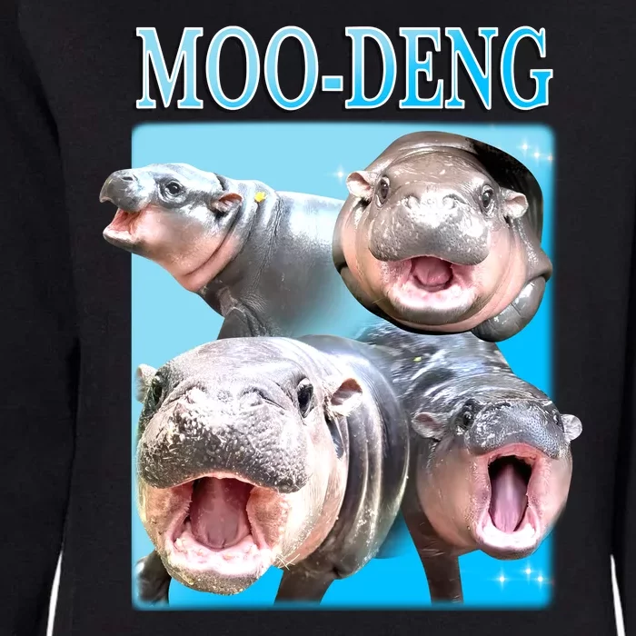 Moo Deng Meme Hippo Funny Womens California Wash Sweatshirt