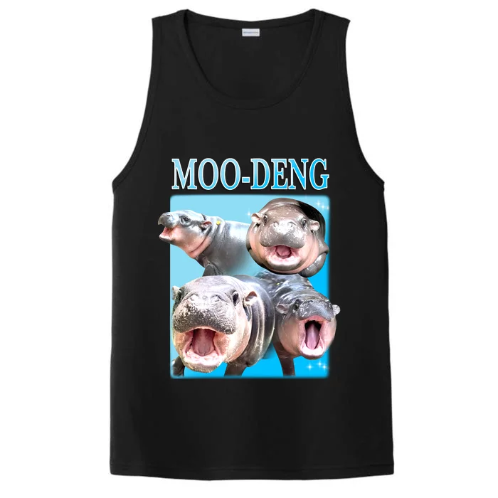 Moo Deng Meme Hippo Funny Performance Tank