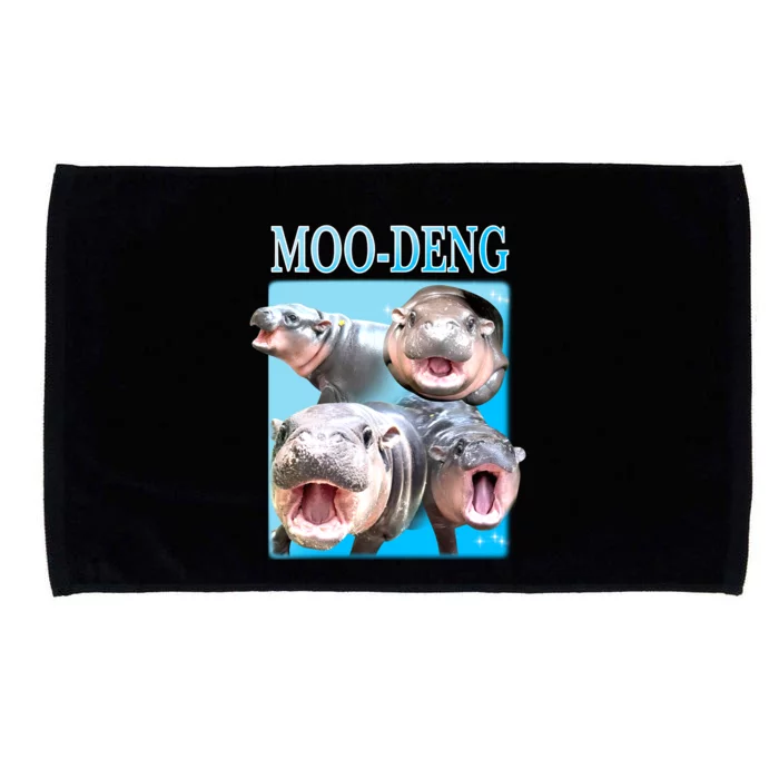 Moo Deng Meme Hippo Funny Microfiber Hand Towel