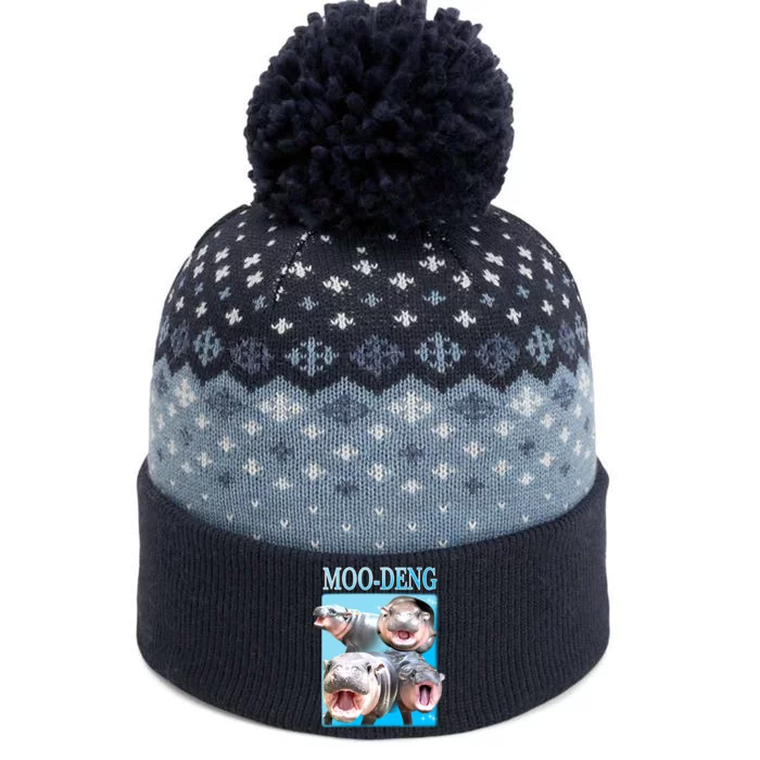 Moo Deng Meme Hippo Funny The Baniff Cuffed Pom Beanie