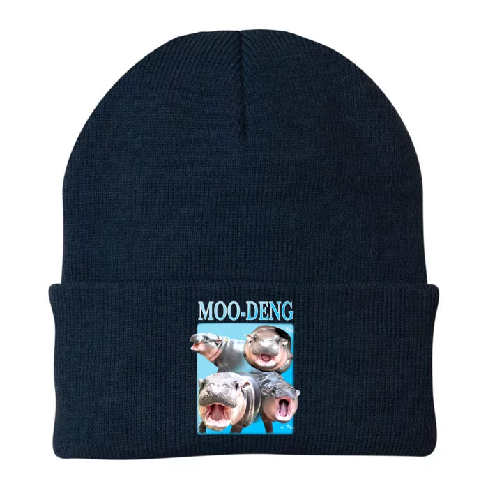 Moo Deng Meme Hippo Funny Knit Cap Winter Beanie