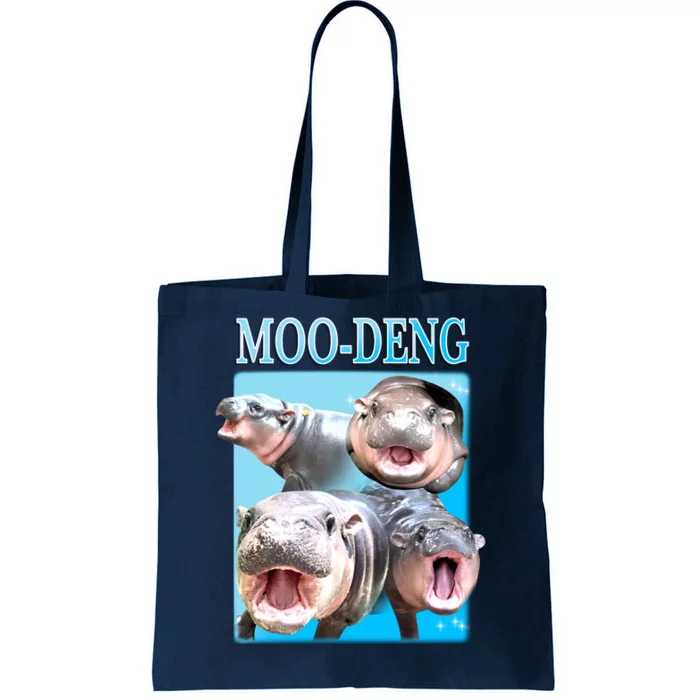 Moo Deng Meme Hippo Funny Tote Bag