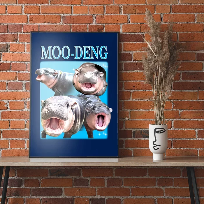 Moo Deng Meme Hippo Funny Poster