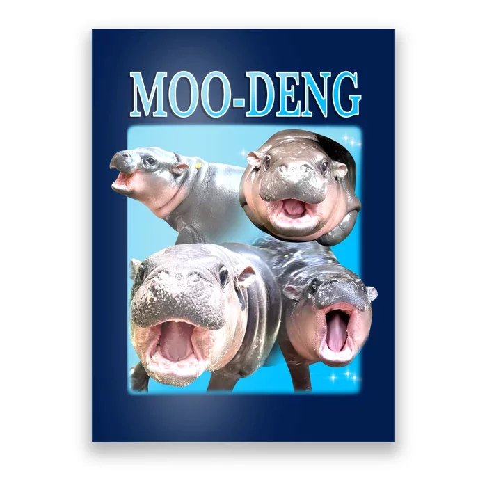 Moo Deng Meme Hippo Funny Poster