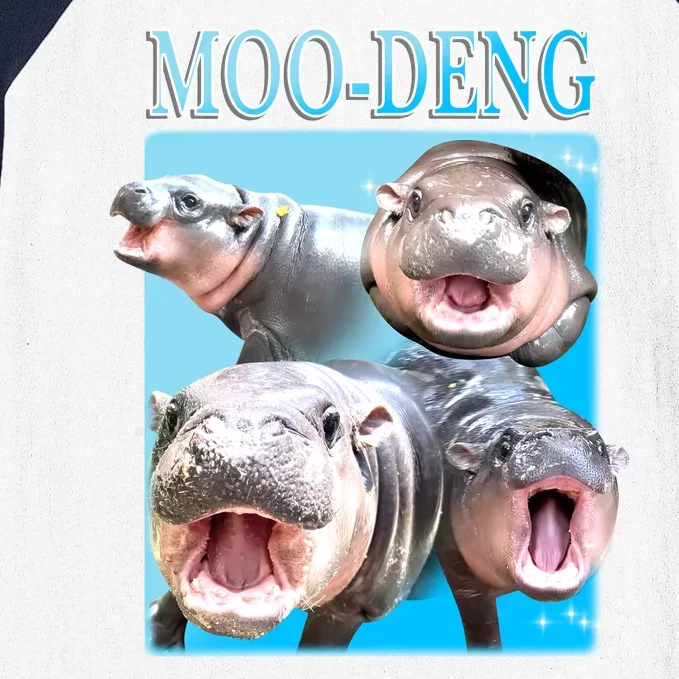 Moo Deng Meme Hippo Funny Baseball Sleeve Shirt