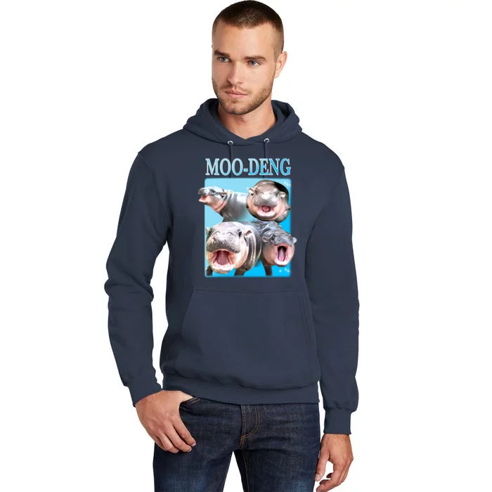 Moo Deng Meme Hippo Funny Tall Hoodie