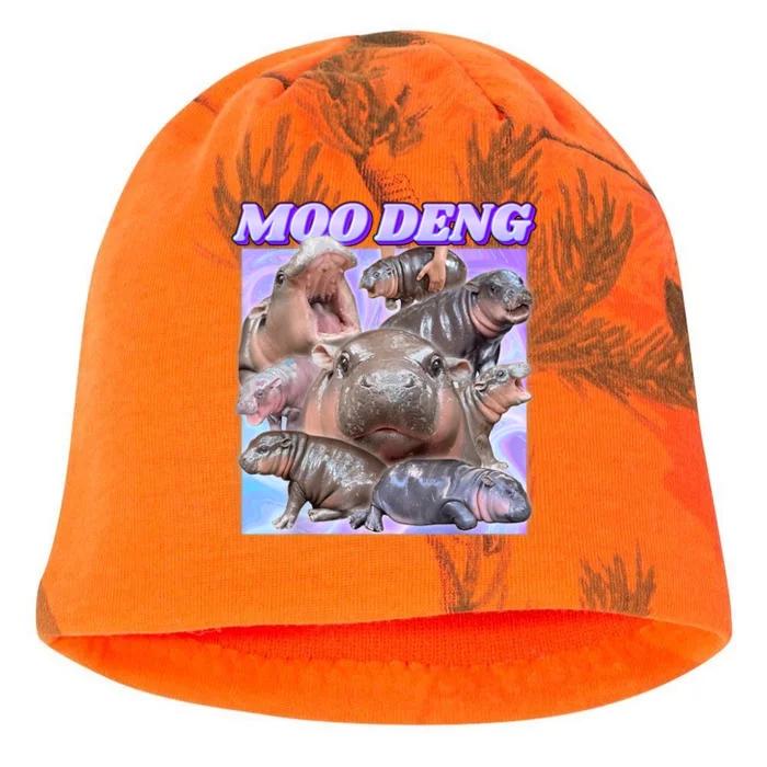 Moo Deng Meme Hippo Kati - Camo Knit Beanie