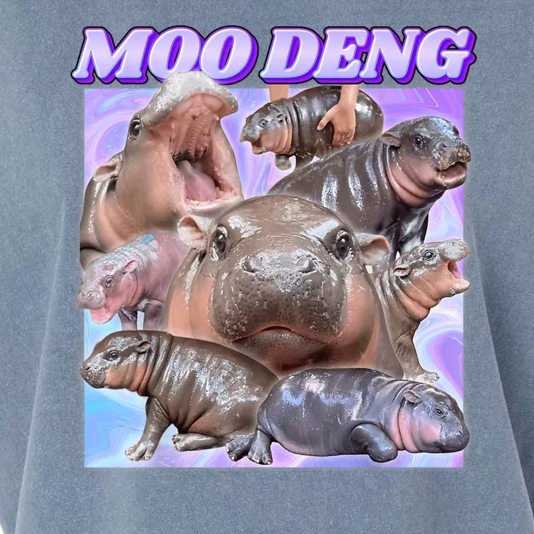 Moo Deng Meme Hippo Garment-Dyed Women's Muscle Tee