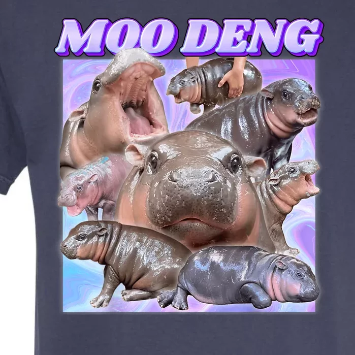 Moo Deng Meme Hippo Garment-Dyed Heavyweight T-Shirt