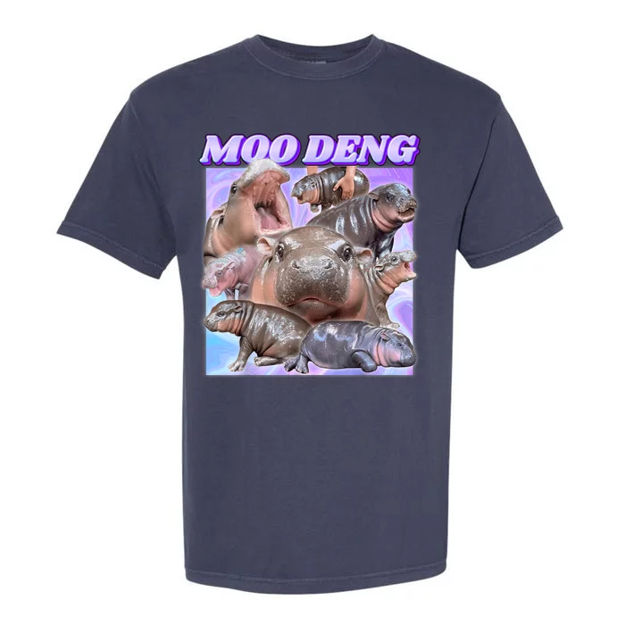 Moo Deng Meme Hippo Garment-Dyed Heavyweight T-Shirt