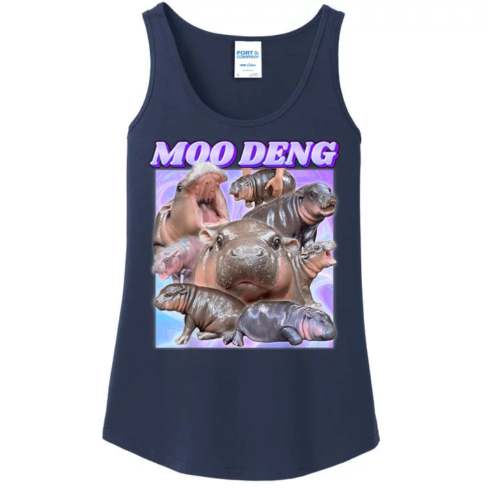 Moo Deng Meme Hippo Ladies Essential Tank