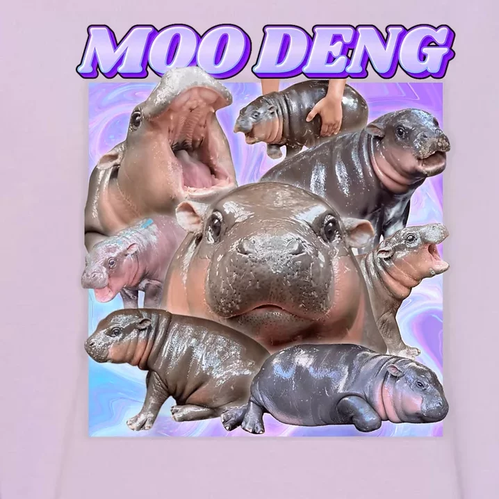 Moo Deng Meme Hippo Garment-Dyed Sweatshirt