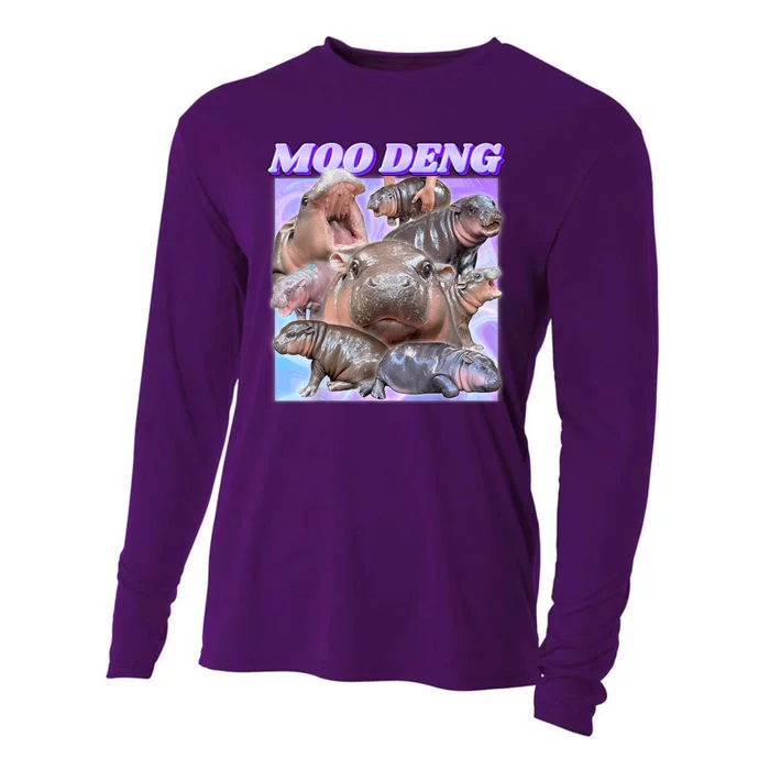 Moo Deng Meme Hippo Cooling Performance Long Sleeve Crew