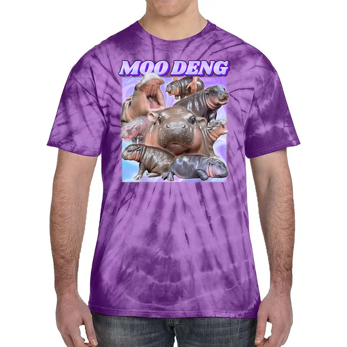 Moo Deng Meme Hippo Tie-Dye T-Shirt