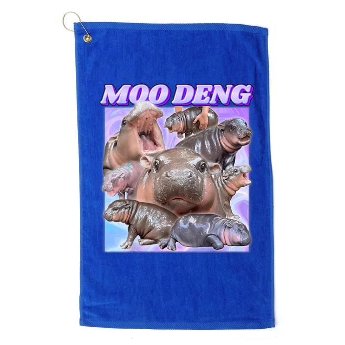 Moo Deng Meme Hippo Platinum Collection Golf Towel