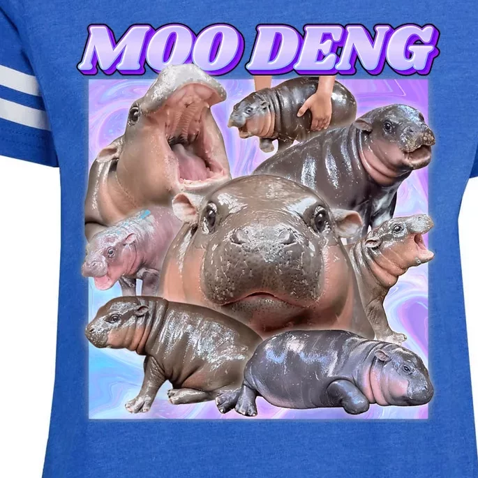 Moo Deng Meme Hippo Enza Ladies Jersey Football T-Shirt