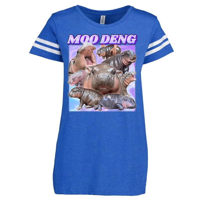 Moo Deng Meme Hippo Enza Ladies Jersey Football T-Shirt