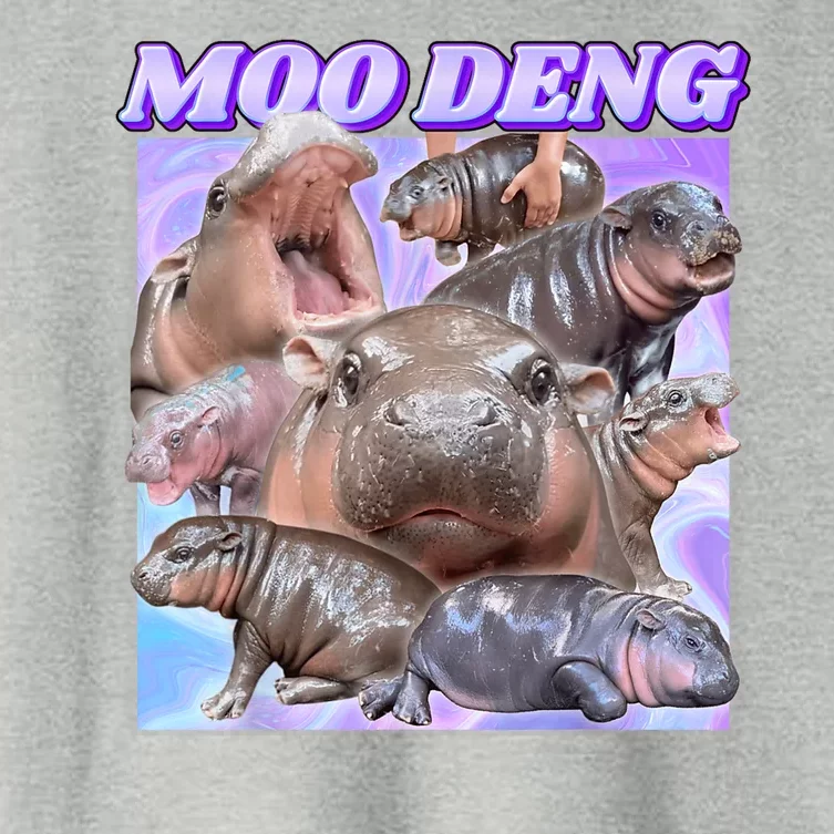 Moo Deng Meme Hippo Women's Crop Top Tee