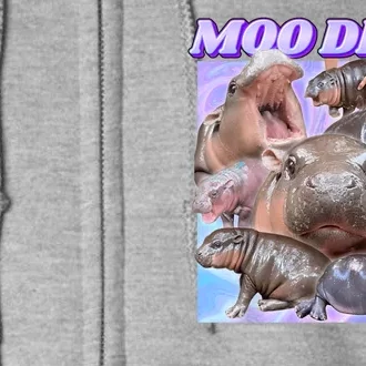 Moo Deng Meme Hippo Full Zip Hoodie