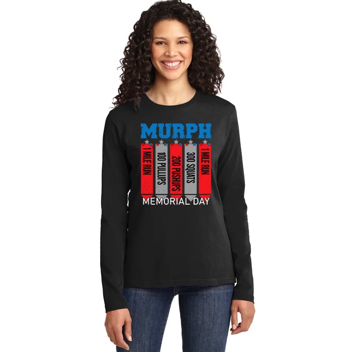 Memorial Day Murph Wod Workout Cross Fitness Fun Gift Ladies Long Sleeve Shirt