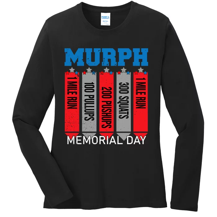 Memorial Day Murph Wod Workout Cross Fitness Fun Gift Ladies Long Sleeve Shirt