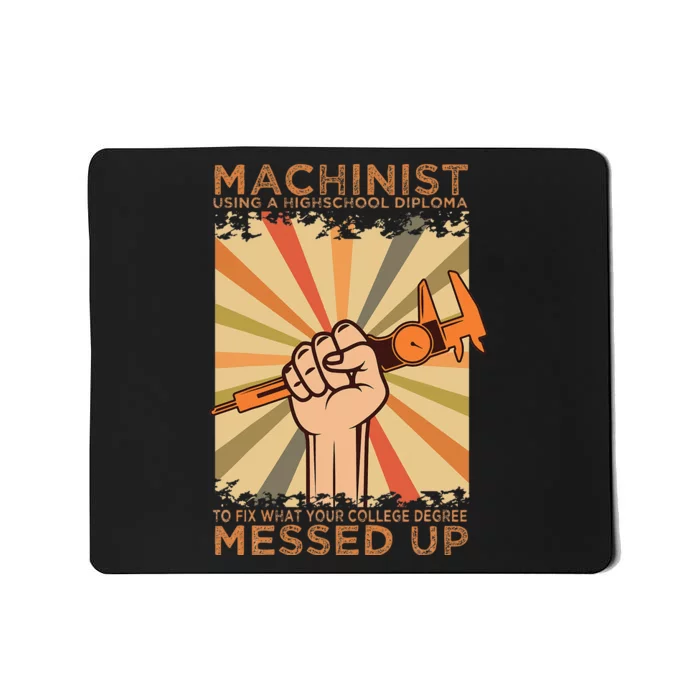 Machinist Diploma Machine Tools Operator CNC Machinery Job Mousepad