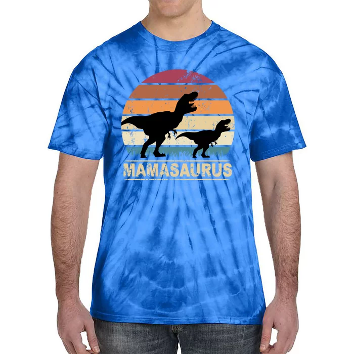 Mamasaurus Dinosaurus Mama Dino Sunset Trex Dinosaur Gift Tie-Dye T-Shirt