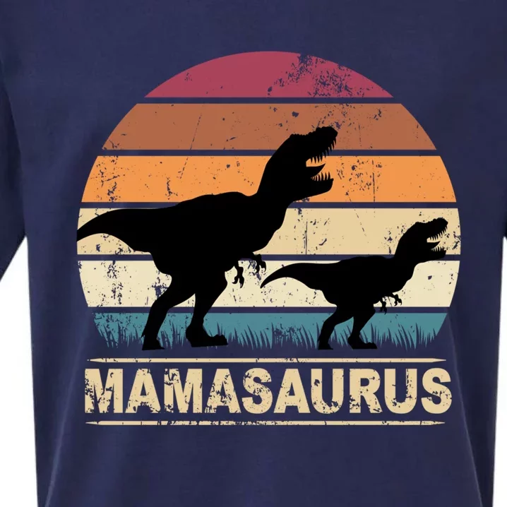 Mamasaurus Dinosaurus Mama Dino Sunset Trex Dinosaur Gift Sueded Cloud Jersey T-Shirt