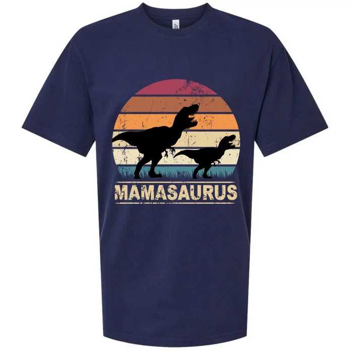 Mamasaurus Dinosaurus Mama Dino Sunset Trex Dinosaur Gift Sueded Cloud Jersey T-Shirt