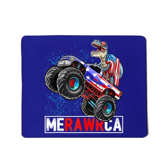 Merica Dinosaur Monster Truck 4th Of July American Flag Gift Mousepad