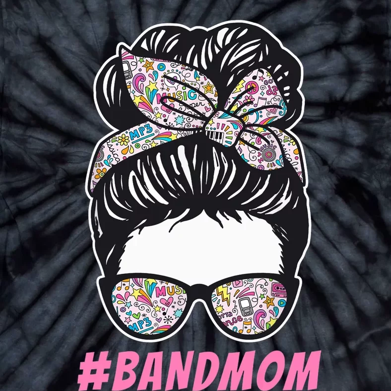 Mother's day Messy Hair Woman Bun Band Mom Funny Tie-Dye T-Shirt