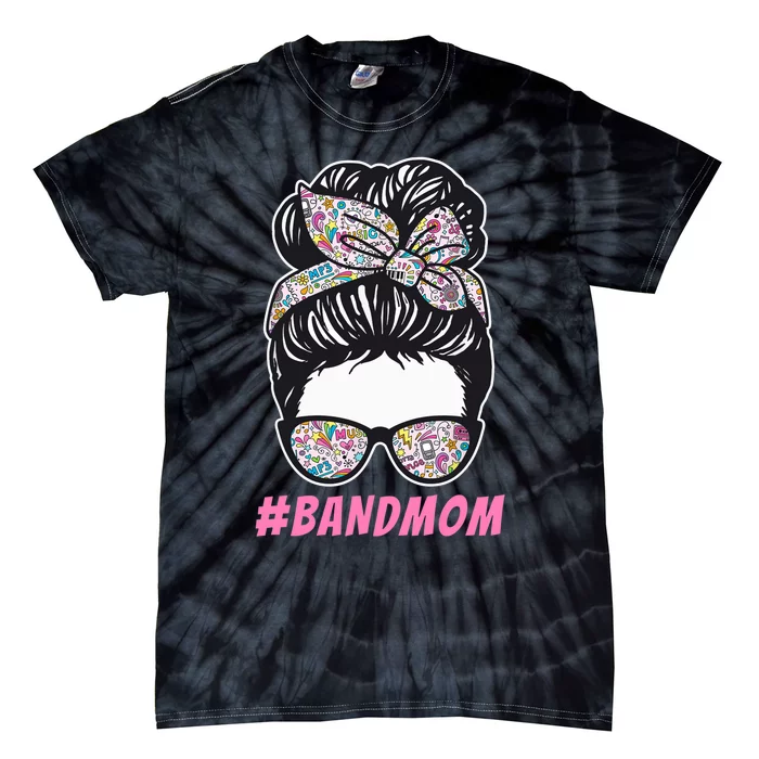 Mother's day Messy Hair Woman Bun Band Mom Funny Tie-Dye T-Shirt