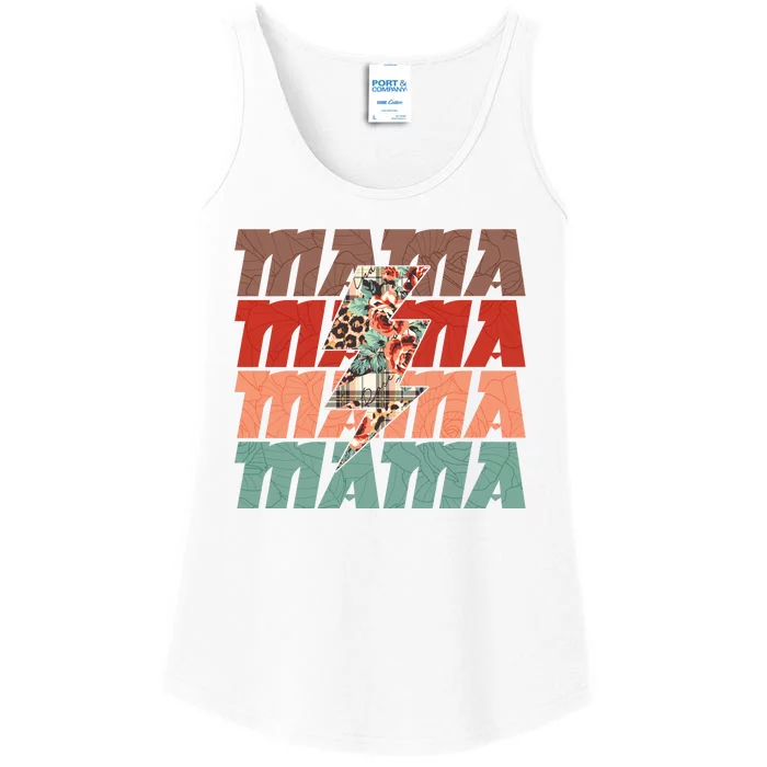 Mothers Day Mama Lightning Rose Pattern Ladies Essential Tank