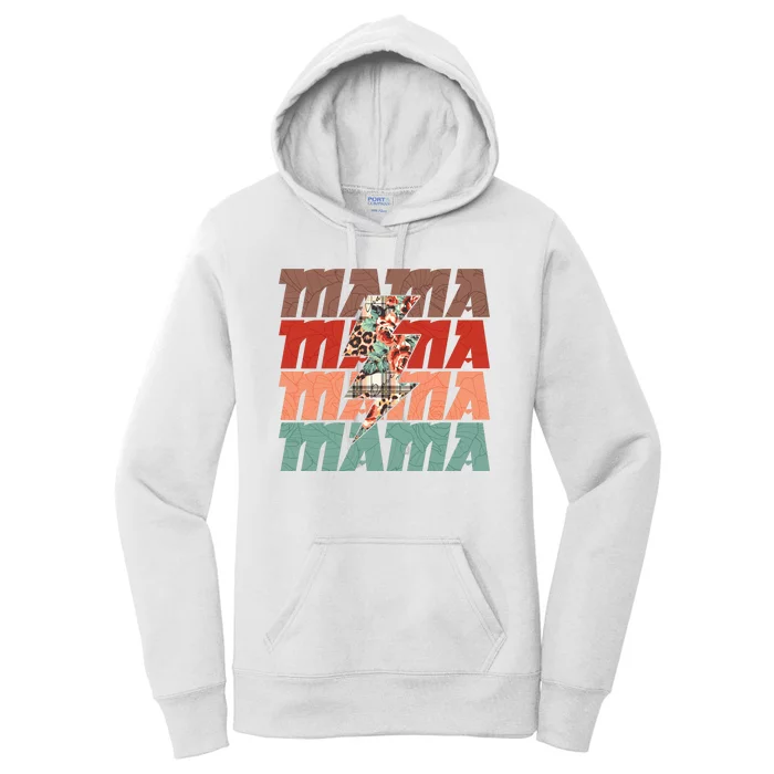 Mothers Day Mama Lightning Rose Pattern Women's Pullover Hoodie