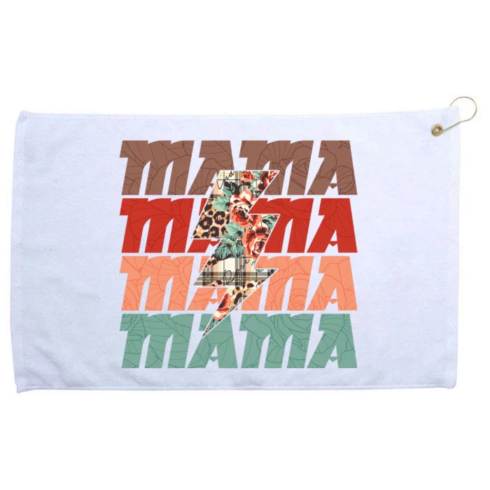 Mothers Day Mama Lightning Rose Pattern Grommeted Golf Towel