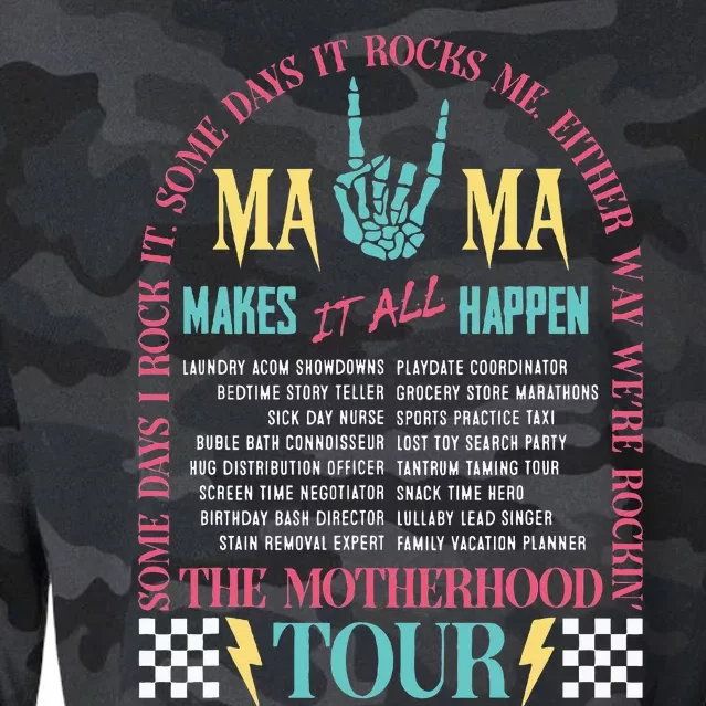 Mothers Day Motherhood Mama Rock MomS Life Cropped Pullover Crew