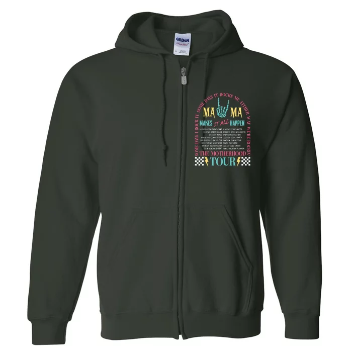 Mothers Day Motherhood Mama Rock MomS Life Full Zip Hoodie