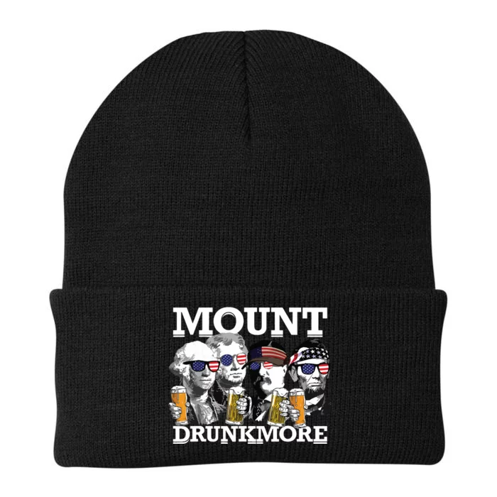 Mount Drunkmore Mount Rushmore Us Presidents Drinking Knit Cap Winter Beanie