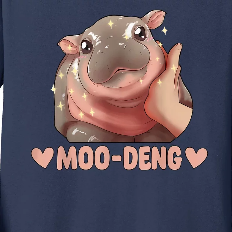 Moo Deng Kids Long Sleeve Shirt