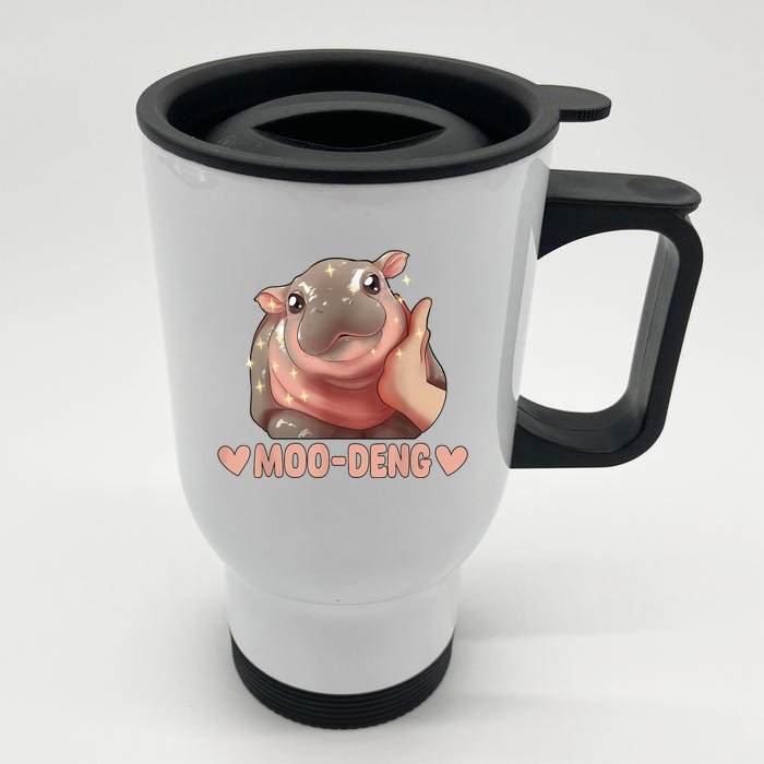 Moo Deng Front & Back Stainless Steel Travel Mug