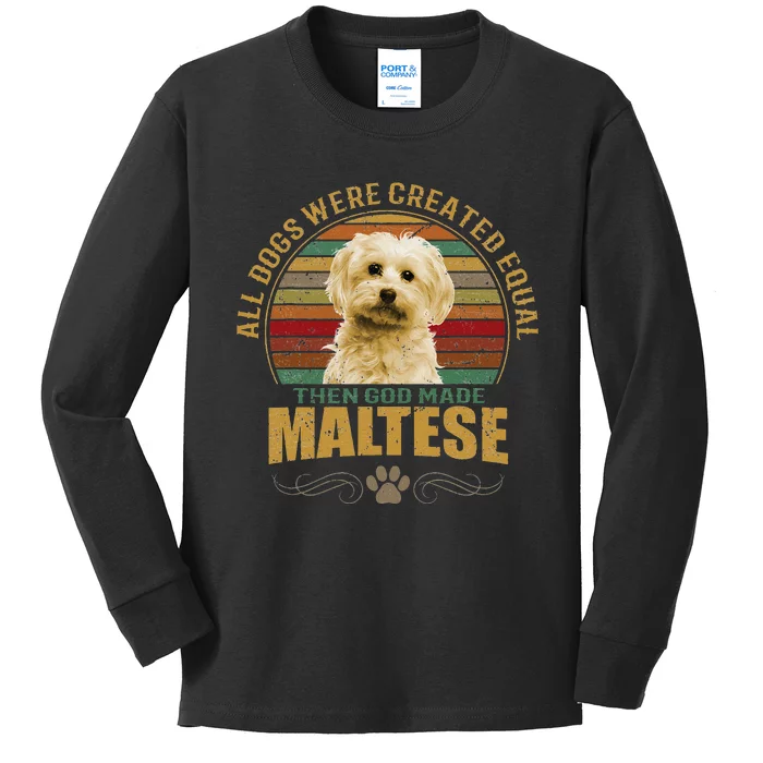 Maltese Dog Kids Long Sleeve Shirt