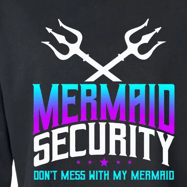 Mermaid Daddy Merdad Father's Day Merman Dad Papa Merfolk Cropped Pullover Crew