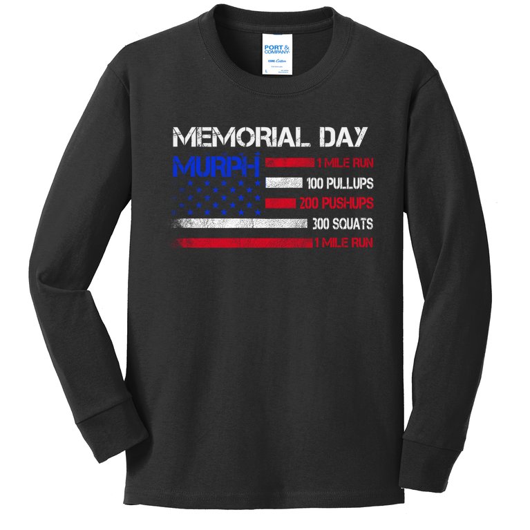 Memorial Day Murph Gift Us Military Gift Kids Long Sleeve Shirt