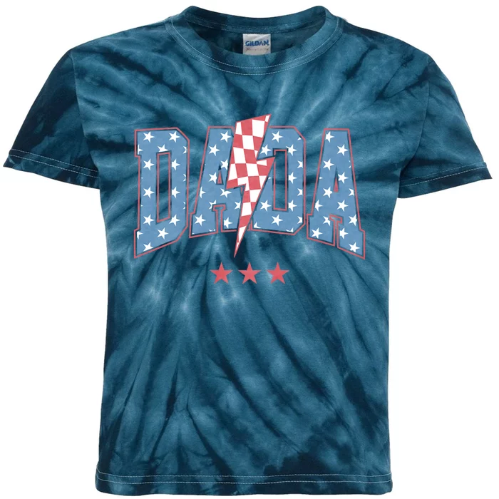 Mama Dada Mini 4th Of July American Family Matching Kids Tie-Dye T-Shirt