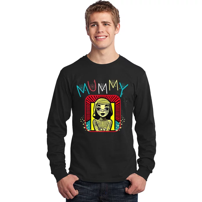 Mummy Deady Matching Mom Dad Halloween Pop Art Style Long Sleeve Shirt