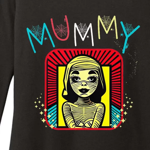 Mummy Deady Matching Mom Dad Halloween Pop Art Style Womens CVC Long Sleeve Shirt