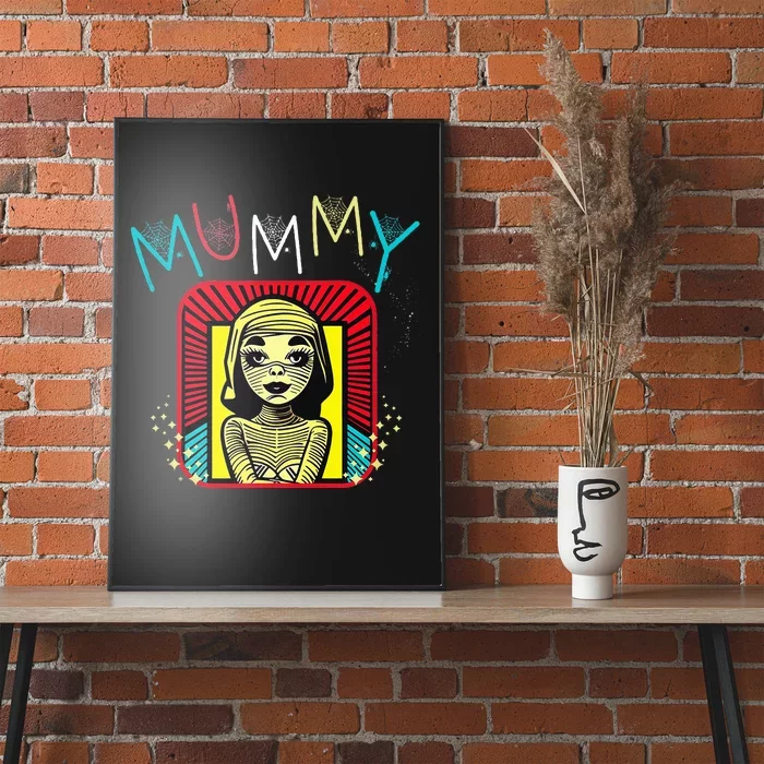 Mummy Deady Matching Mom Dad Halloween Pop Art Style Poster