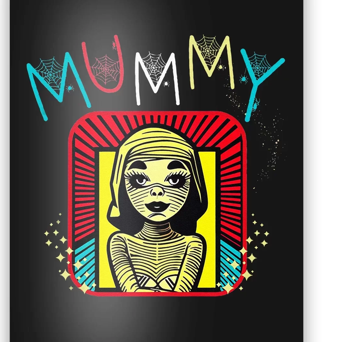 Mummy Deady Matching Mom Dad Halloween Pop Art Style Poster